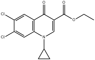 6,7-Dichloro-1-cyclopropyl-1,4-dihydro-4-oxo-3-quinolinecarboxylic Acid Ethyl Ester Structure