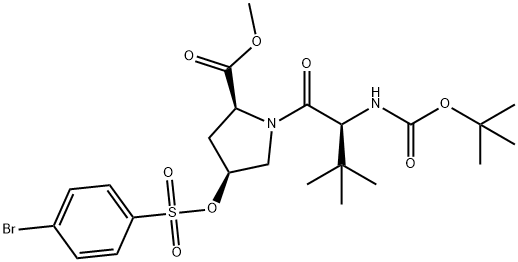 L-?Proline, N-?[(1,?1-?dimethylethoxy)?carbonyl]?-?3-?methyl-?L-?valyl-?4-?[[(4-?bromophenyl)?sulfonyl]?oxy]?-?, methyl ester, (4S)?- 化学構造式