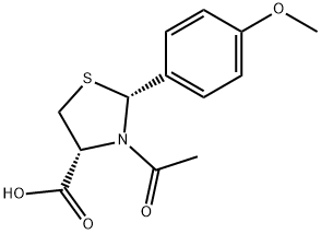(2R,4R)-3-Acetyl-2-(4-methoxyphenyl)thiazolidine-4-carboxylic acid Struktur