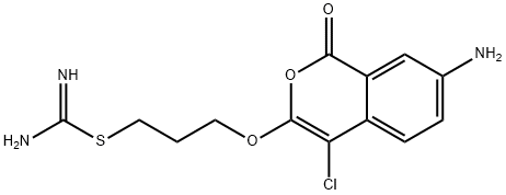 7-amino-4-chloro-3-(3-isothiureidopropoxy)isocoumarin|