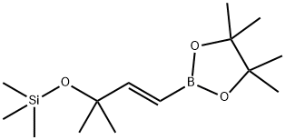 1,3,2-Dioxaborolane, 4,4,5,5-tetramethyl-2-[(1E)-3-methyl-3-[(trimethylsilyl)oxy]-1-buten-1-yl]- Structure