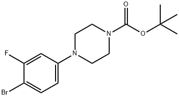 1-Piperazinecarboxylic acid, 4-(4-bromo-3-fluorophenyl)-, 1,1-dimethylethyl ester, 1146950-54-0, 结构式