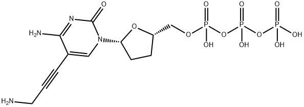 5-(3-氨基-1-丙炔-1-基)-2',3'-双脱氧-5'-(三磷酸四氢)胞苷,114748-56-0,结构式