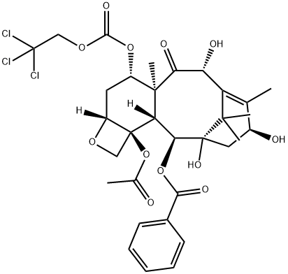 Docetaxel impurity 1/(2aR,4S,4aS,6R,9S,11S,12S,12aR,12bS)-12b-acetoxy-6,9,11-trihydroxy-4a,8,13,13-tetramethyl-5-oxo-4-(((2,2,2-trichloroethoxy)carbonyl)oxy)-2a,3,4,4a,5,6,9,10,11,12,12a,12b-dodecahydro-1H-7,11-methanocyclodeca[3,4]benzo[1,2-b]oxet-12-yl|7-TROC-10-DAB