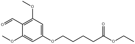 Pentanoic acid, 5-(4-formyl-3,5-dimethoxyphenoxy)-, ethyl ester Struktur