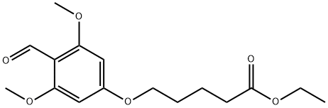 Pentanoic acid, 5-(4-formyl-3,5-dimethoxyphenoxy)-, ethyl ester 化学構造式