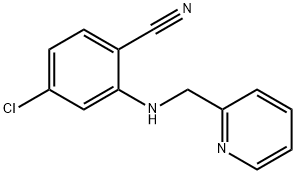 4-chloro-2-[(pyridin-2-ylmethyl)amino]benzonitrile 化学構造式
