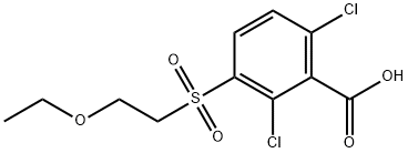 2,6-dichloro-3-(2-ethoxyethanesulfonyl)benzoic acid Struktur