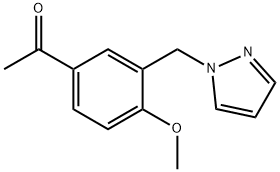 1-[4-methoxy-3-(1H-pyrazol-1-ylmethyl)phenyl]ethan-1-one Structure