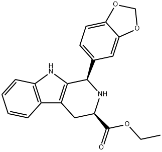 1H-Pyrido[3,4-b]indole-3-carboxylic acid, 1-(1,3-benzodioxol-5-yl)-2,3,4,9-tetrahydro-, ethyl ester, (1R,3R)- Structure