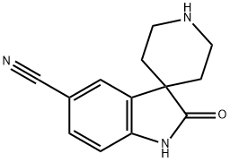 Spiro[3H-indole-3,4'-piperidine]-5-carbonitrile, 1,2-dihydro-2-oxo- Struktur