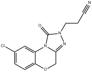 JRH-07202, 3-(8-Chloro-2,4-dihydro-1-oxo-1,2,4-triazolo(3,4-c)(1,4)-benzoxazin-2-yl)propionitrile, 97% 化学構造式