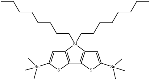 2,6-二(三甲基锡)-4,4-二辛基-二噻吩并噻咯 结构式