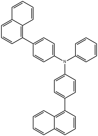 Benzenamine, 4-(1-naphthalenyl)-N-[4-(1-naphthalenyl)phenyl]-N-phenyl- 化学構造式