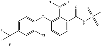 Benzamide, 3-[2-chloro-4-(trifluoromethyl)phenoxy]-N-(methylsulfonyl)-2-nitro- 化学構造式