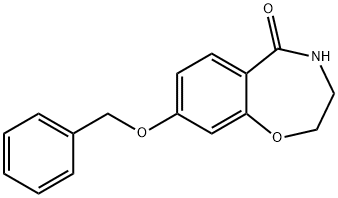 1,4-Benzoxazepin-5(2H)-one, 3,4-dihydro-8-(phenylmethoxy)- 化学構造式