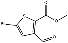 2-Thiophenecarboxylic acid, 5-bromo-3-formyl-, methyl ester Structure