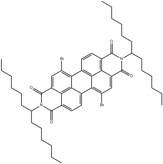 5,12-dibromo-2,9-di(undecan-6-yl)anthra[2,1,9-def:6,5,10-d'e'f']diisoquinoline-1,3,8,10(2H,9H)-tetraone 化学構造式