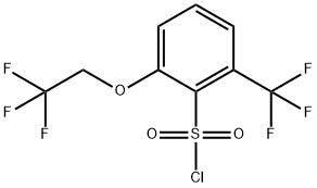 2-(2,2,2-trifluoroethoxy)-6-trifluoromethylbenzenesulfonyl chloride 结构式