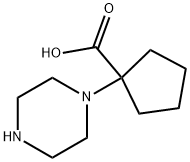 1-(Piperazin-1-yl)cyclopentane-1-carboxylic Acid Structure