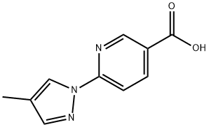 3-Pyridinecarboxylic acid, 6-(4-methyl-1H-pyrazol-1-yl)- Struktur