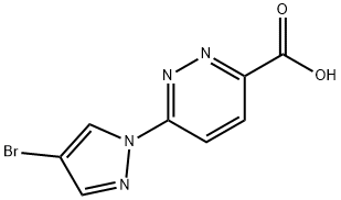 6-(4-bromo-1H-pyrazol-1-yl)pyridazine-3-carboxylic acid Struktur