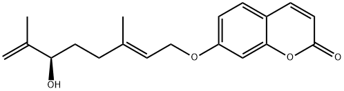 7-(6'R-hydroxy-3',7'-
dimethylocta-2',7'-dienyloxy)coumarin Struktur