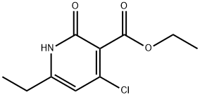 Ethyl 4-chloro-6-ethyl-2-oxo-1,2-dihydropyridine-3-carboxylate 化学構造式