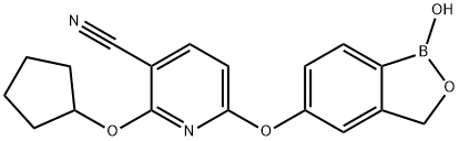 2-(Cyclopentyloxy)-6-[(1,3-dihydro-1-hydroxy-2,1-benzoxaborol-5-yl)oxy]-3-pyridinecarbonitrile,1187187-35-4,结构式