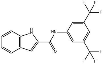 1H-Indole-2-carboxamide, N-[3,5-bis(trifluoromethyl)phenyl]- 化学構造式