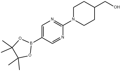 {1-[5-(4,4,5,5-tetramethyl-1,3,2-dioxaborolan-2-yl)pyrimidin-2-yl]piperidin-4-yl}methanol Structure