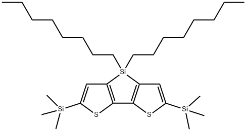 4H-Silolo[3,2-b:4,5-b']dithiophene, 4,4-dioctyl-2,6-bis(trimethylsilyl)-,1203451-18-6,结构式