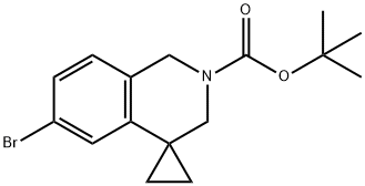 tert-butyl 6-bromo-2,3-dihydro-1H-spiro-[cyclopropane-1,4-isoqinoline]-2-carboxylate 化学構造式