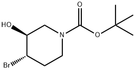 trans-4-Bromo-3-hydroxypiperidine, N-BOC protected,1207675-13-5,结构式