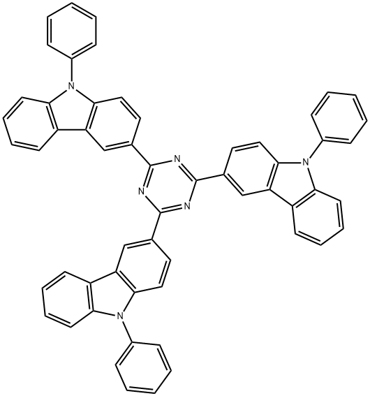 9H-Carbazole, 3,3',3''-(1,3,5-triazine-2,4,6-triyl)tris[9-phenyl- 结构式