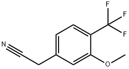 3-methoxy-4-(trifluorometyl)phenylacetonitrile Struktur