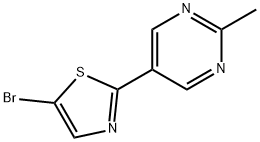 5-Bromo-2-(2-methylpyrimidyl-5-yl)thiazole,1215071-50-3,结构式
