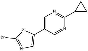 2-Bromo-5-(2-cyclopropylpyrimidyl-5-yl)thiazole,1215072-17-5,结构式