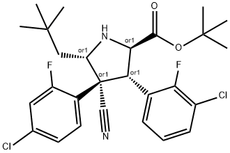 (2R,3S,4R,5S)-3-(3-氯-2-氟苯基)-4-(4-氯-2-氟苯基)-4-氰基-5-新,1219086-88-0,结构式