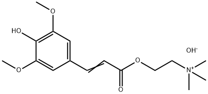 Ethanaminium, 2-[[3-(4-hydroxy-3,5-dimethoxyphenyl)-1-oxo-2-propen-1-yl]oxy]-N,N,N-trimethyl-, hydroxide (1:1) Structure