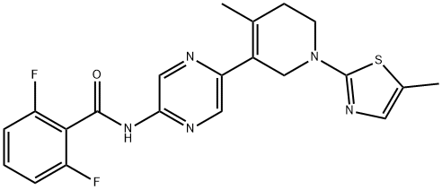 Benzamide, 2,6-difluoro-N-[5-[1,2,5,6-tetrahydro-4-methyl-1-(5-methyl-2-thiazolyl)-3-pyridinyl]-2-pyrazinyl]- 结构式