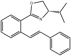 Oxazole, 4,5-dihydro-4-(1-methylethyl)-2-[2-[(1E)-2-phenylethenyl]phenyl]-, (4S)- Structure