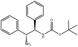 Carbamic acid, N-[(1R,2R)-2-amino-1,2-diphenylethyl]-, 1,1-dimethylethyl ester 化学構造式