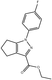 1-(4-氟苯基)-1H,4H,5H,6H-环戊[C]吡唑-3-羧酸乙酯, 123345-71-1, 结构式