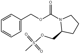1-Pyrrolidinecarboxylic acid, 2-[[(methylsulfonyl)oxy]methyl]-, phenylmethyl ester, (2S)- Struktur