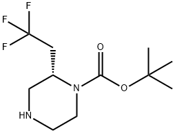 tert-butyl (S)-2-(2,2,2-trifluoroethyl)piperazine-1-carboxylate Struktur
