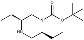 (2S,5R)-TERT-BUTYL 2,5-DIETHYLPIPERAZINE-1-CARBOXYLATE 化学構造式