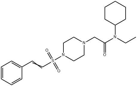 N-cyclohexyl-N-ethyl-2-[4-(2-phenylethenesulfonyl )piperazin-1-yl]acetamide,1241684-35-4,结构式