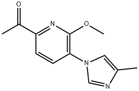 Ethanone, 1-[6-methoxy-5-(4-methyl-1H-imidazol-1-yl)-2-pyridinyl]-,1242313-72-9,结构式