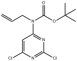 Allyl-(2,6-dichloro-pyrimidin-4-yl)-carbamic acid tert-butyl ester Struktur